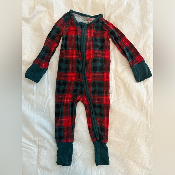 Little Sleepies bamboo tartan pajama zip sleeper onesie for baby size 0-3 months - Picture 2 of 2